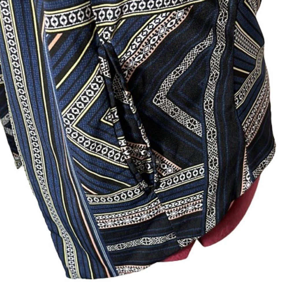 Bcbgeneration Navy Multi-Pattern Draped Jacket Sm… - image 8